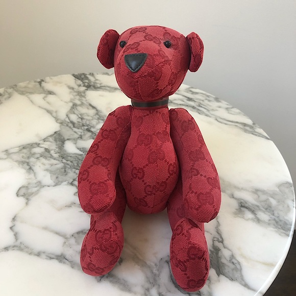 Authentic GUCCI Baby Teddy Bear Limited Edition Collectors Item Monogram Canvas - Picture 1 of 10